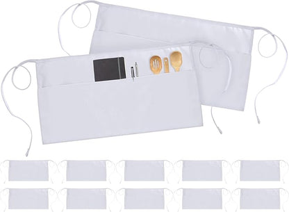 Utopia Wear 12 Pack Server Aprons with 3 Pockets, Waiter and Waitress Waist Aprons for Women with Pockets, Men Short Aprons - Image 5