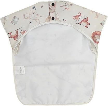 Waterproof Baby Bibs,Infant Toddler Extra Cover Feeding Bib With Food Catcher,Easy Clean & Washable