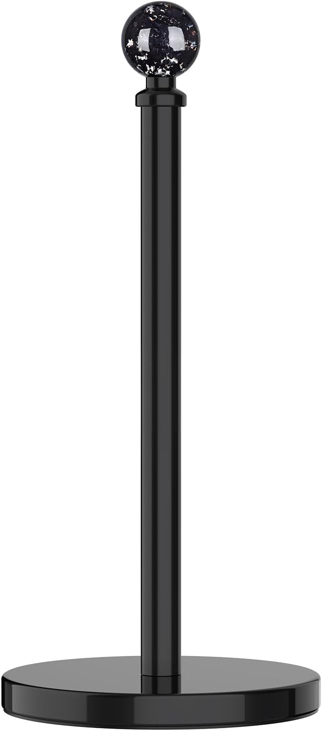Black Paper Towel Holder Countertop, Unique Black Ball Decor,Brass Paper Towel Holder for Kitchen - Sturdy, Durable, and Elegant Home Decor for Kitchen