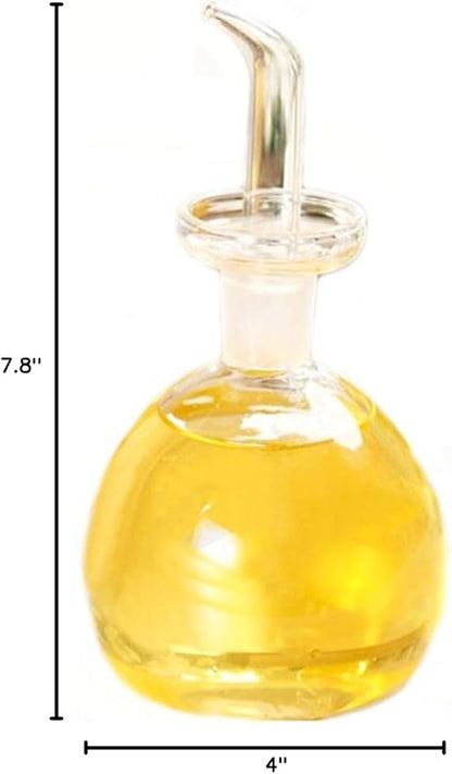 ELETON 8 oz Olive Oil Dispenser Bottle Glass with No Drip Spout -Olive Oil & Vinegar Dispenser Glass Cruet Decanter- Glassware Seal Handicraft Easy Clean Drip Free Bottles for Kitchen