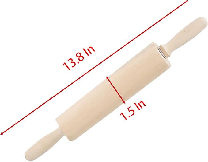 Rolling Pin, 13.8 Inch Wood for Kneading the Dough of Baking Bread, Pizza, Cookie, Noodles (L) - Image 2