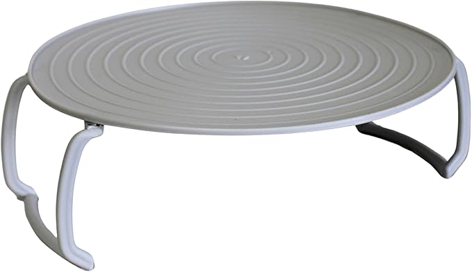 Microwave Multipurpose 4 in 1 Tray Stand Rack Splatter Guard Carry Tray Stacking Shelf (1, Gray)