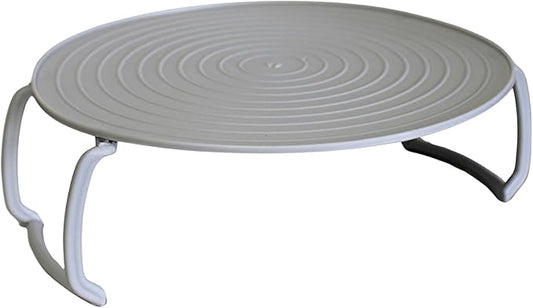 Microwave Multipurpose 4 in 1 Tray Stand Rack Splatter Guard Carry Tray Stacking Shelf (1, Gray)