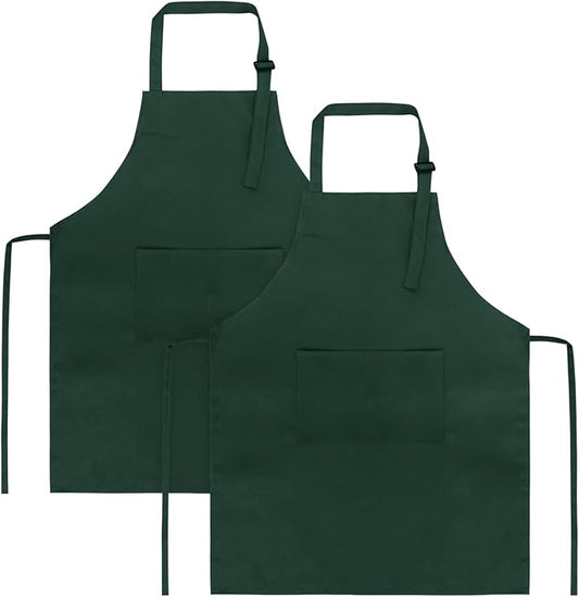 SINLAND Kids Apron with Pocket 2 Pack Children Chef Apron for Cooking Baking Painting