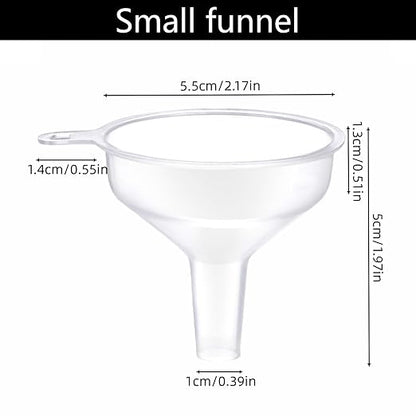 Small Funnel 4 Pack Food Grade Water Bottle Funnel for Powder, Liquids, Suitable for Kitchen Juice Lab Skin Care Lotion Essential Oils