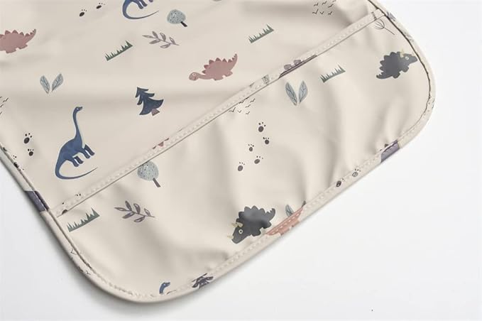Waterproof Baby Bibs,Infant Toddler Extra Cover Feeding Bib With Food Catcher,Easy Clean & Washable