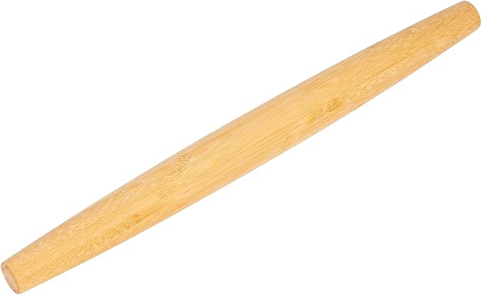 Classic French Rolling Pins Bamboo Wooden Rolling Pin for Baking Pizza Dough Pie Cookie, 18-Inch by Honglida