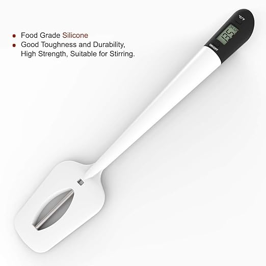 Efeng Digital Candy Thermometer Spatula Thermometer Meat Thermometer with Pot Clip & 9" Probe – Fast Instant Read Digital Food Thermometer for Candy Chocolate Jam Meat, BPA Free Silicon Frying