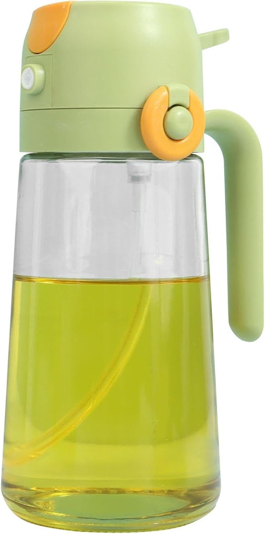 2 In 1 Oil Dispenser And Oil Sprayer, 16 Oz/470 Ml Oil Dispenser For Kitchen Spray, With Fine Mist Nozzle, Suitable For Cooking, Air Fryer, Salad, Grilling(1pcs) (green-A)