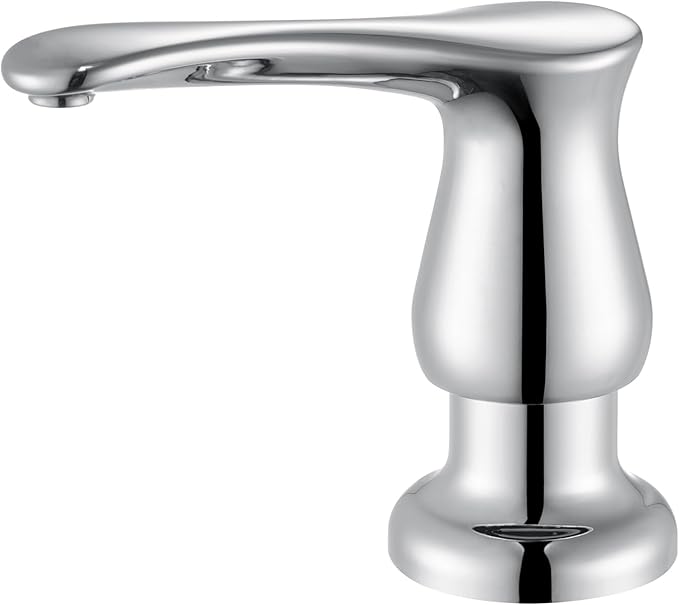 GAGALIFE Kitchen Sink Soap Dispenser Chrome, Built in Soap Dispenser with 13 OZ Bottle, Refill from The Top, Liquid Dispenser for Kitchen Sink by GAGALIFE
