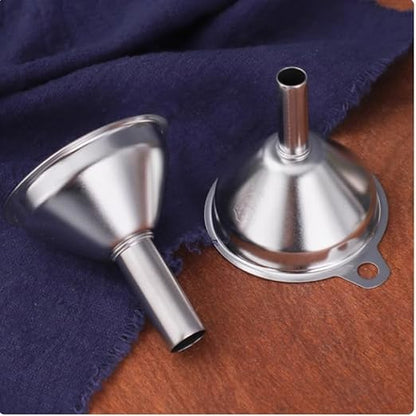 3PCS Kitchen Funnels Set,Stainless Metal Funnel for Filling Bottles - Tiny Small Medium Large for Essential Oils,Spice, Cooking,Powder,Flask，Perfume,Dry Ingredients Powde (Silver) - Image 4