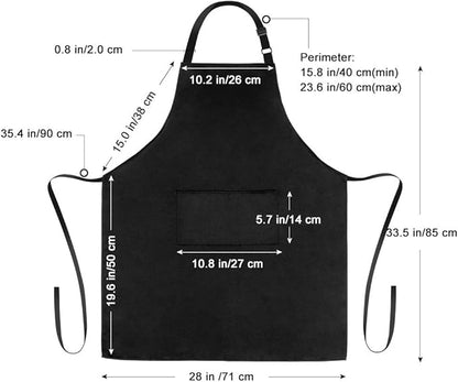 Jubatus 1 Pack Bib Aprons with 2 Pockets Cooking Chef Kitchen Apron for Women Men, Black - Image 7