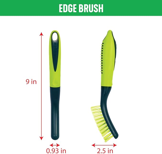 Pine-Sol Scrub Brush Set - Long Handle Cleaning Brushes with Heavy Duty Bristles and Comfort Grip - Scrubbers for Kitchen, Household, and Dishwashing, 3 Pieces - Image 6
