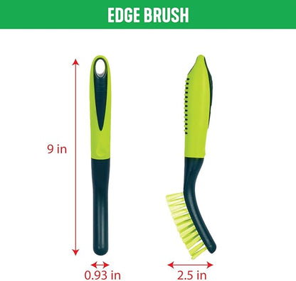 Pine-Sol Scrub Brush Set - Long Handle Cleaning Brushes with Heavy Duty Bristles and Comfort Grip - Scrubbers for Kitchen, Household, and Dishwashing, 3 Pieces - Image 6