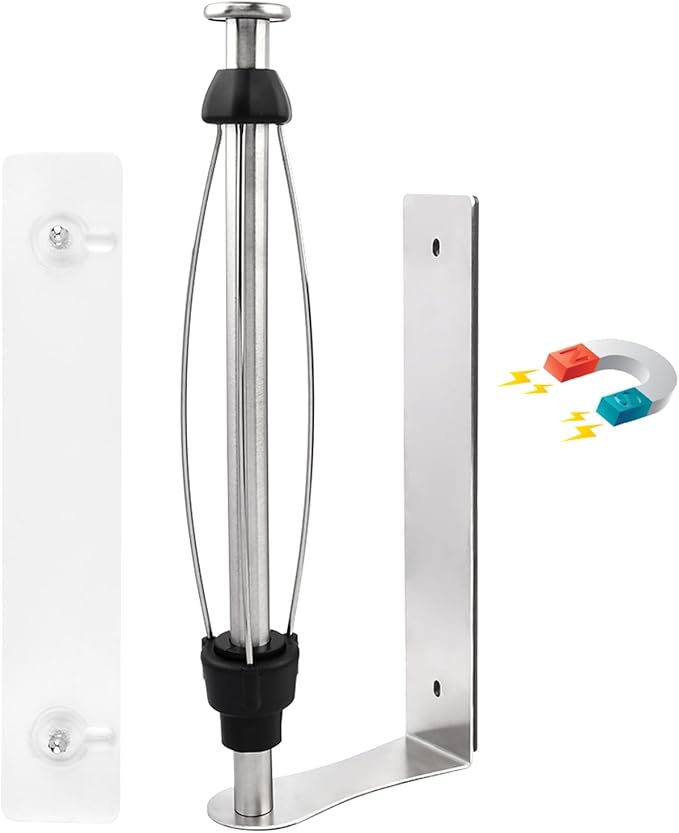 Magnetic Paper Towel Holder with Adjustable Damping - One Hand Tear, No Drill Adhesive Mount, Strong Magnet for Kitchen, Fridge, RV, Garage, Grill (Color:Silver)