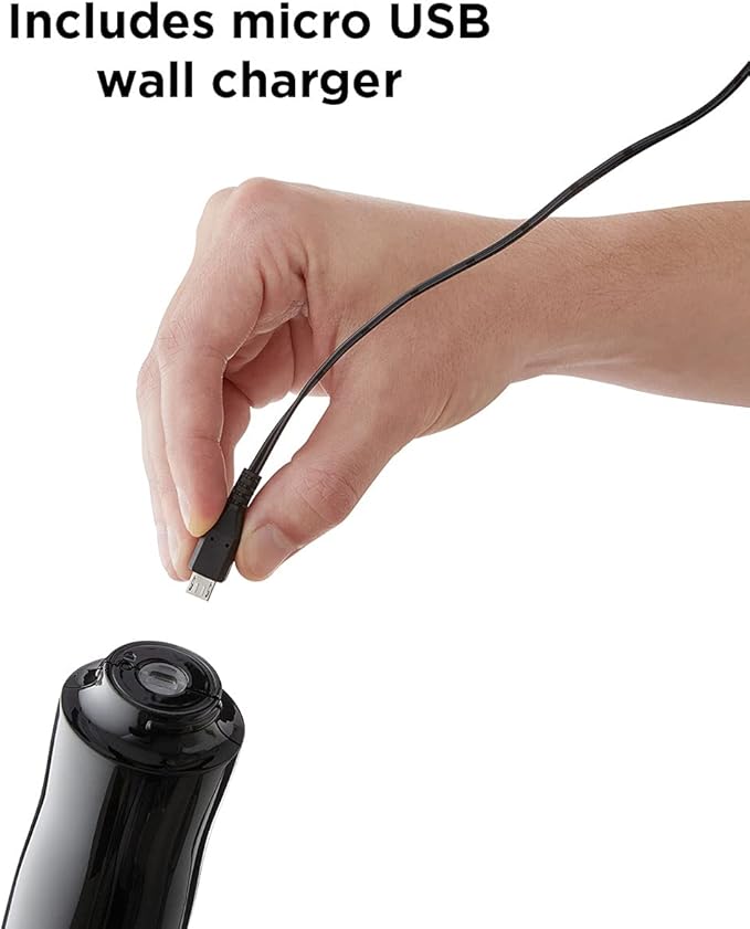 Rabbit Automatic Electric Corkscrew Wine Opener, Cordless Rechargeable, One-Touch Operation, Sleek Shiny Black Finish, Easy to Use for Wine Lovers - Image 5