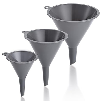 Plastic Kitchen Funnel Set of 3, Durable Round Food Grade Cooking Funnels for Kitchen Use Filling Bottles, Multifunctional Small Medium and Large Sizes for Canning, Lab or Car Oil Use by Unknown