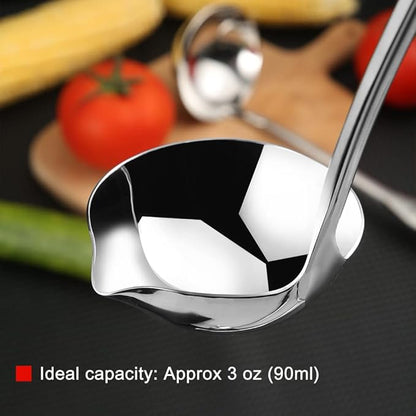 Kitchen Soup Ladle 304 Stainless Steel Punch Metal Luminous Ladell Spoons With Pour Spout Gravy Ladles for Serving,Cooking,Canning,11.8 inch - Image 5