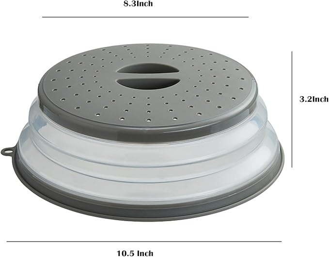 Microwave Splatter Cover Vented for Food, Splatter Guard & Colander Kitchen Gadget for Fruit Vegetables Microwave Plate Cover with Hook Hole,Dishwasher-Safe,BPA-Free Silicone & Plastic (2 Pack) - Image 6