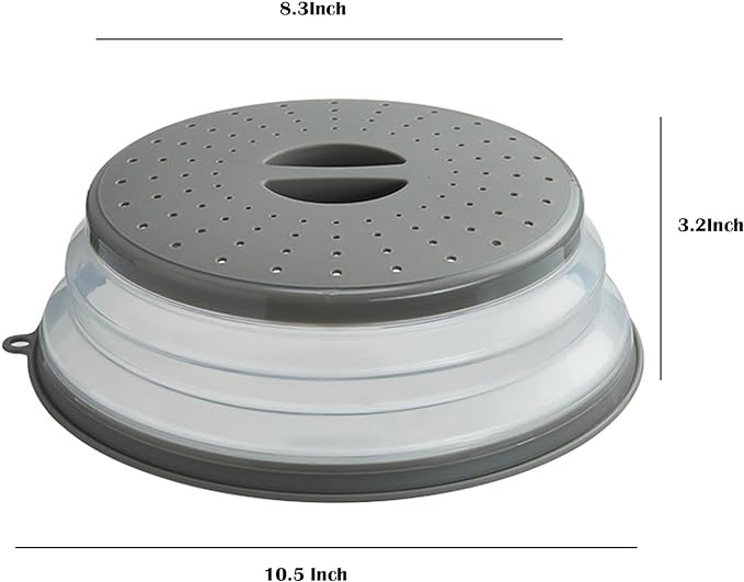 Microwave Splatter Cover Vented for Food, Splatter Guard & Colander Kitchen Gadget for Fruit Vegetables Microwave Plate Cover with Hook Hole,Dishwasher-Safe,BPA-Free Silicone & Plastic (1 Pack) - Image 6
