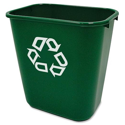 Rubbermaid Commercial Products Deskside Recycling Can, 7-Gallon/28-Quart, Green Recycling Symbol, Plastic, for Bedroom/Bathroom/Office, Fits Under Desk/Sink/Cabinet, Pack of 12 by RubbermaidCommercialProducts