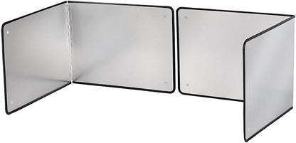 Silver Large 2 Pieces 2 Sided Stainless steel Splatter Guard for Frying Stove Top,Oil Splash Guard Cooking for Stove,Non Stick Foldable Splatter Screen by LTSEAME