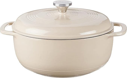 Lodge 3 Quart Enameled Cast Iron Dutch Oven with Lid – Dual Handles – Oven Safe up to 500° F or on Stovetop - Use to Marinate, Cook, Bake, Refrigerate and Serve – Sandalwood - Image 2