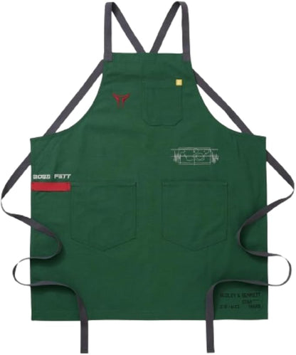 hedley & bennett Crossback Apron Collection - Adjustable Chef Aprons with 3 Pockets for Cooking and Grilling, STAR WARS™ Boba Fett