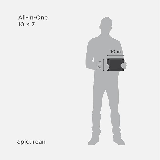 Epicurean All-In-One Cutting Board with Non-Slip Feet and Juice Groove, 10" × 7", Slate/Black - Image 3