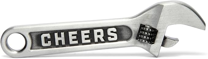 Wrench Bottle Opener Keychain for Men – Funny Wrench-Shaped Metal Key Chain for Mechanic & Handyman – Novelty Gift for Father's Day, Christmas Stocking Stuffer, Birthday, Groomsmen – 3.65" x 1.93"
