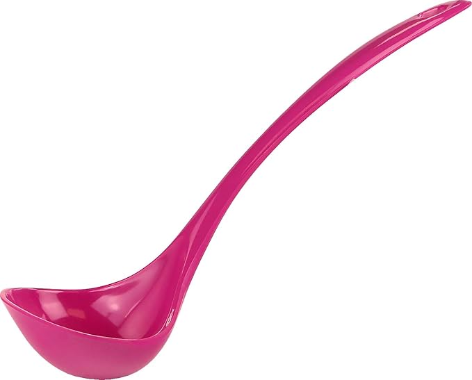 Reston Lloyd Melamine Soup Ladle Kitchen Utensil, Premium Quality Utensil with Heat Resistant Ergonomic Handle, Durable BPA-Free Plastic, 10.5 inch long, 6pc Set, Magenta - Image 3