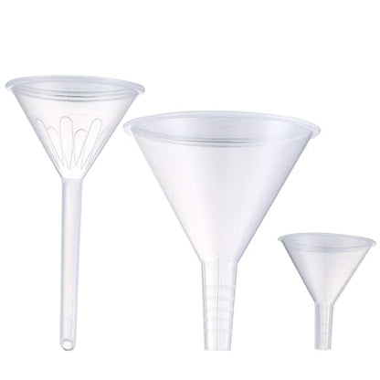 Plastic Funnel Set, 3 Pcs Lab PP Funnels, 100mm x 2, 75mm x 2, 50mm x 2 (Pack of 3) by Young4us