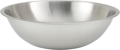 Winco 20 Quart Heavy-Duty Stainless Steel Mixing Bowl, Shallow by Fonteme