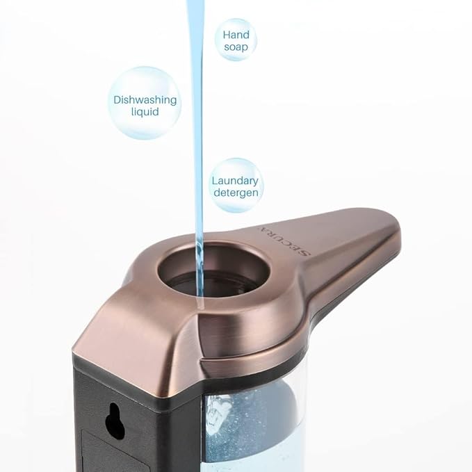 Secura 17oz Automatic Liquid Soap Dispenser, Touchless Battery Operated Hand Soap Dispenser with Adjustable Soap Dispensing Volume Control Dial, Personal Care Dispenser (Antique Copper) - Image 9