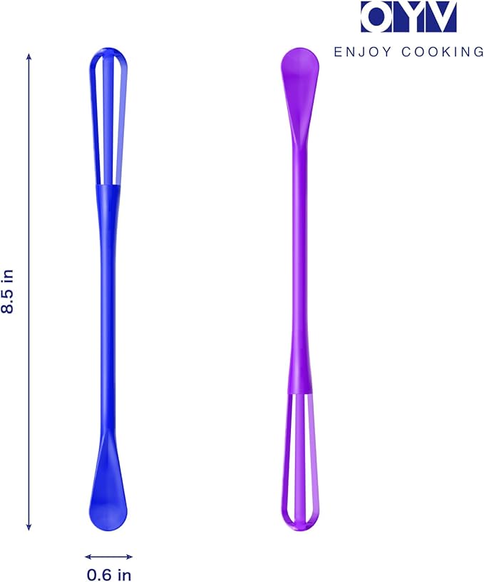 OYV Colorful Mini Whisk, Mini Spoon, Multifunctional Small Whisks for Cooking, Tiny Whisk 7 Pieces, Mini Small Wisk, for Blending, Whisking, Beating Ingredients, Mixing Sauces - Image 6