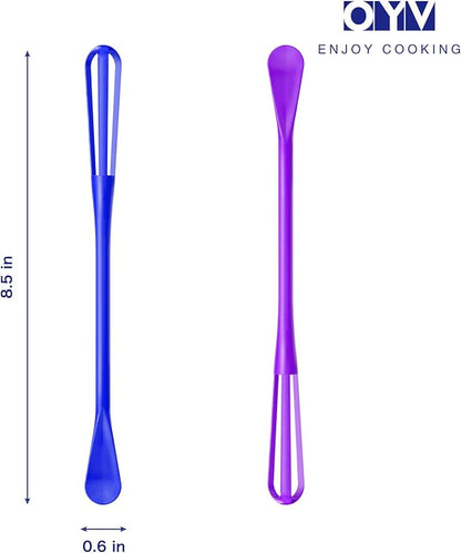 OYV Colorful Mini Whisk, Mini Spoon, Multifunctional Small Whisks for Cooking, Tiny Whisk 7 Pieces, Mini Small Wisk, for Blending, Whisking, Beating Ingredients, Mixing Sauces - Image 6