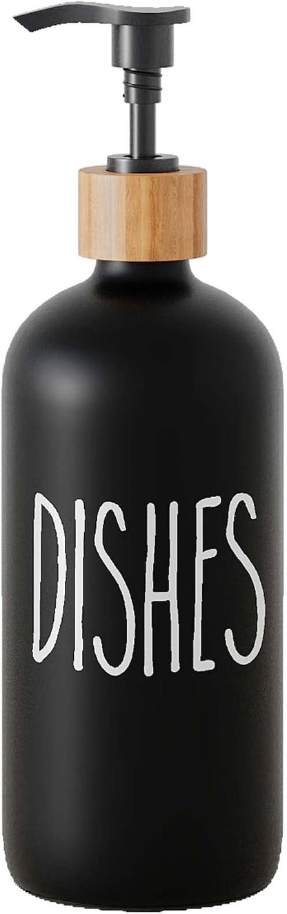 Glass Soap Dispenser for Kitchen Sink and Bathroom - Modern Farmhouse Decor, Hand Soap Dispenser for Kitchen Sink Decor by Aeakey