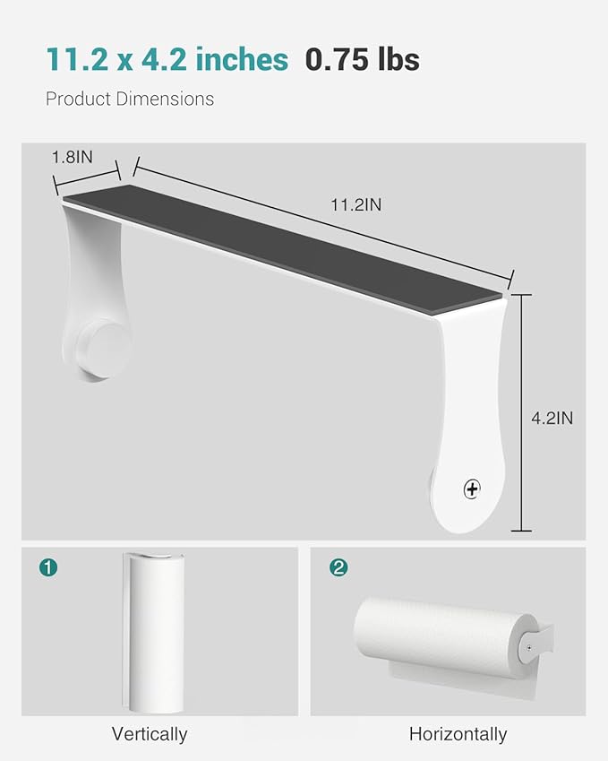 PAROTO Magnetic Paper Towel Holder for Fridge, White Paper Towel Holder for Kitchen, Strong Magnet for Refrigerator, RV, Garage, BBQ, No Drilling, Kitchen & Bathroom Organizers and Storage - Image 7