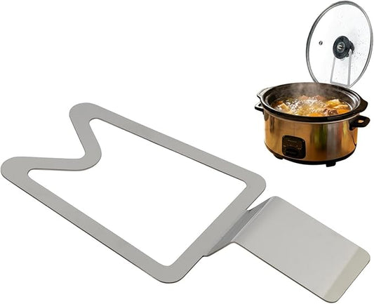 Slow Cooker Lid Holder Fit for Crockpo-t, Slow Cooker Lid Holder Fits Various Lids Sizes, Space-Saving & Heat Resistant Kitchen Organizer (COLOR:Silver)