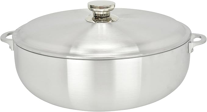 ALUMINUM CALDERO STOCK POT by Chef PRO, Superior Cooking Performance for Even Heat Distribution, Perfect For Serving Large & Small Groups, Riveted Handles, Commercial Grade (13.3 Quart)