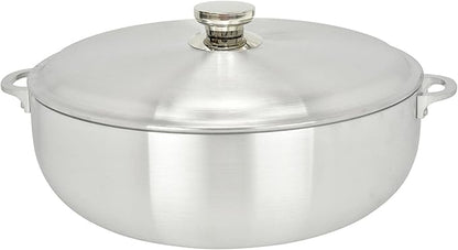 ALUMINUM CALDERO STOCK POT by Chef PRO, Superior Cooking Performance for Even Heat Distribution, Perfect For Serving Large & Small Groups, Riveted Handles, Commercial Grade (13.3 Quart)