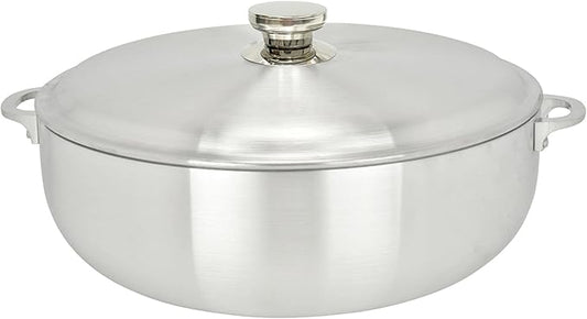 ALUMINUM CALDERO STOCK POT by Chef PRO, Superior Cooking Performance for Even Heat Distribution, Perfect For Serving Large & Small Groups, Riveted Handles, Commercial Grade (13.3 Quart)