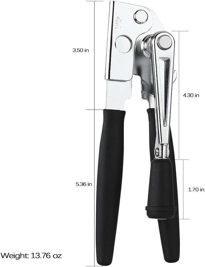 Manual Can Opener,Easy-Grip Hand Crank Can Opener for Seniors & Arthritis - Ergonomic Manual Opener, Heavy Duty for Large Cans, Safe & Comfortable Use at Home or Restaurant - Image 2
