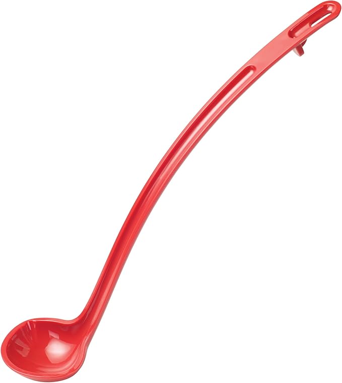 Winco One Piece Dual Spout Plastic Ladle, 1 Ounce, 13", Red Tail by Winco