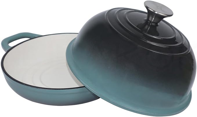 Dutch Oven for Bread Baking, Enameled Cast Iron Dutch Oven Pot with Lid, Bread Oven for Sourdough Bread Baking, Cast Iron Bread Pan, 5 qt Cyan - Image 2