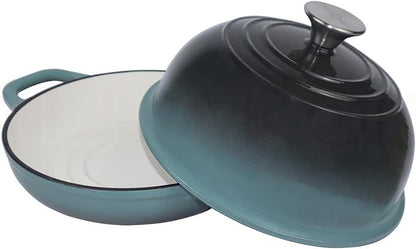 Dutch Oven for Bread Baking, Enameled Cast Iron Dutch Oven Pot with Lid, Bread Oven for Sourdough Bread Baking, Cast Iron Bread Pan, 5 qt Cyan - Image 2