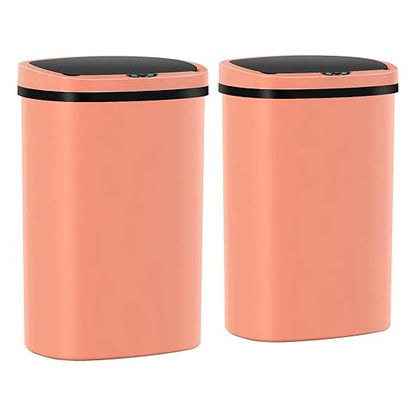 13 Gallon Trash Can,50Liter Plastic High-Capacity Automatic Kitchen Trash Can with Lid,Motion Sensor Touch Free Garbage Cans for Bathroom, Bedroom, and Kitchen (2, Pink) by Home
