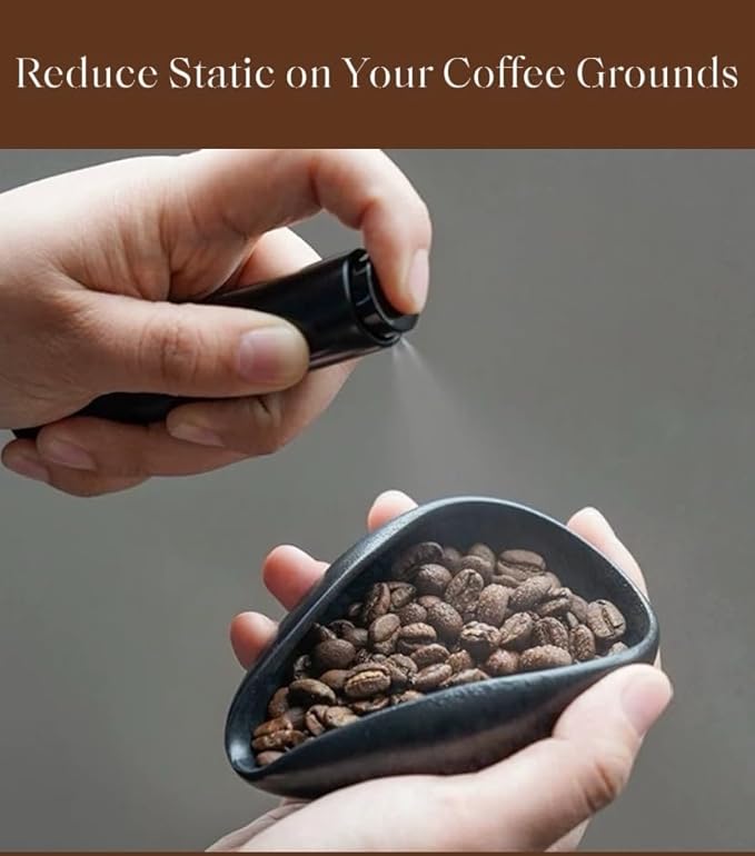 Coffee Bean Dosing Cup and Spray Bottle Set, Ceramic Single Dosing Tray for Coffee&Tea, Dosing Vessel Espresso Accessories for Coffee Bar, Black - Image 4