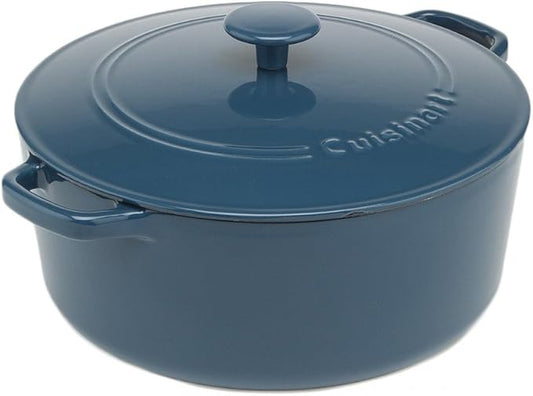 Cuisinart Chef's Classic Enameled Cast Iron Round Covered Casserole (Provencial Blue, 7- Quart) by Cuisinart