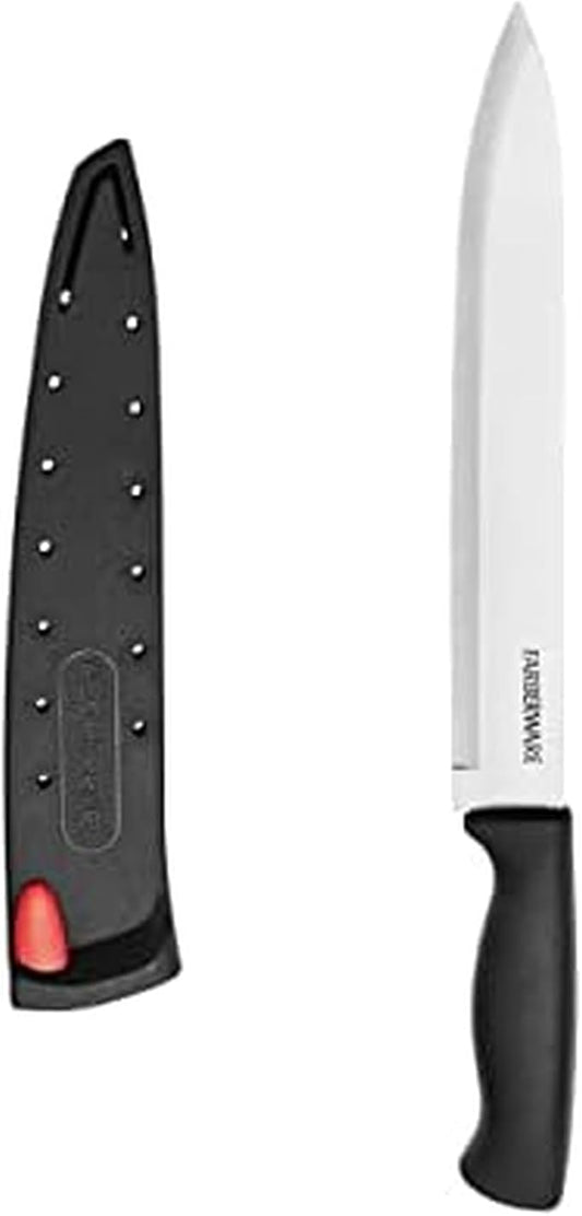Farberware Edgekeeper Slicing Knife with Self-Sharpening Blade Cover, 8 Inch, Black by Farberware